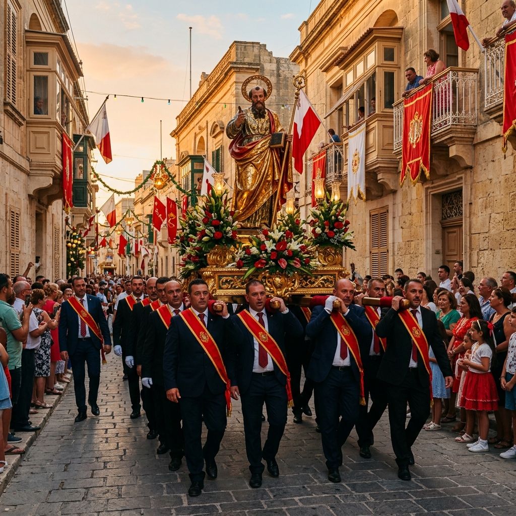 Maltese Gilded Statue Procession