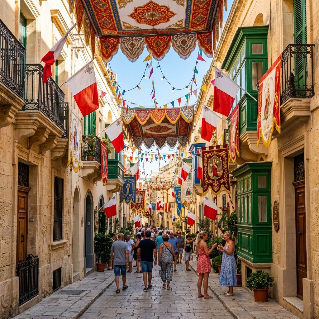 Malta Village Streets Decorated